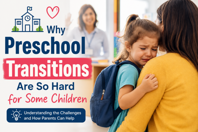 Now design a perfect featured image size 1536 X 1024 Pixels "Why Preschool Transitions Are So Hard for Some Children